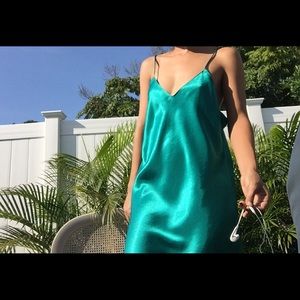 TEAL SLIP DRESS